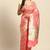 Banarasi silk blend saree in peach colour with floal zari jaal  work