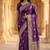Banarasi viscose silk saree in purple colour with meenakari work