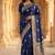 Banarasi viscose silk saree in navy blue colour with meenakari work