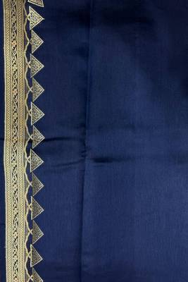 Banarasi viscose silk saree in navy blue colour with meenakari work 4
