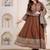 Cotton cambric anarkali kurti-pant-dupatta set