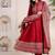 Cotton cambric anarkali kurti-pant-dupatta set