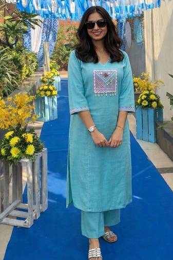 Cotton straight  kurti-pant 2 pc set