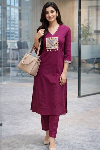 Cotton straight  kurti-pant set