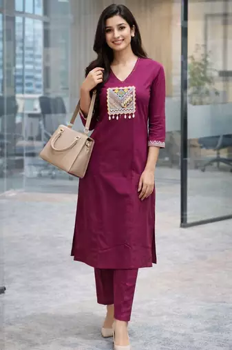 Cotton straight  kurti-pant set