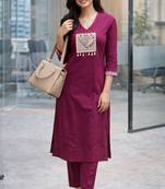Cotton straight  kurti-pant set