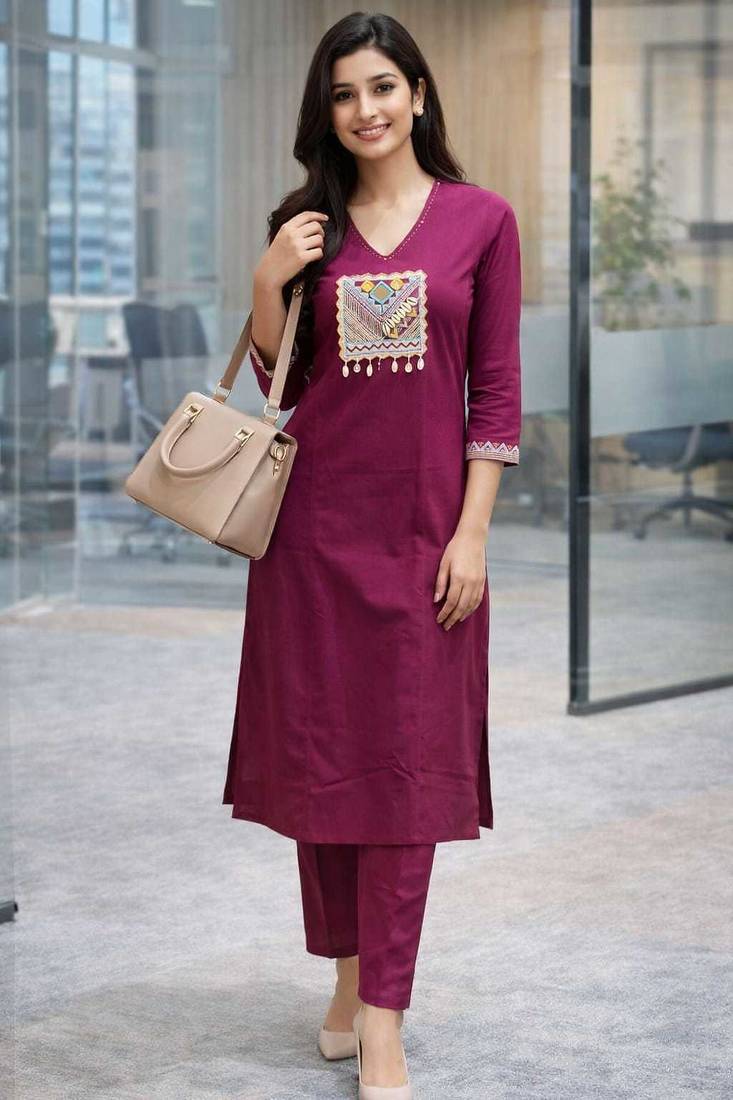Cotton straight  kurti-pant set