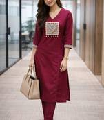 Cotton straight  kurti-pant  set