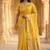 Banarasi viscose silk saree in yellow colour with meenakari work