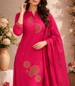 Cotton cambric straight  kurti-pant-dupatta set