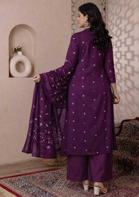 Cotton cambric a-line  kurti-pant-dupatta set 3