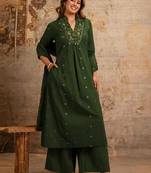 Cotton cambric a-line  kurti-pant-dupatta set