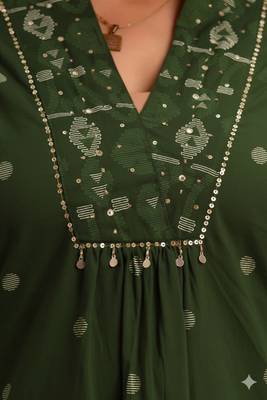 Cotton cambric a-line  kurti-pant-dupatta set 3