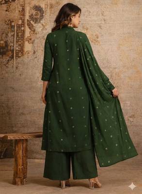 Cotton cambric a-line  kurti-pant-dupatta set 4