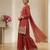 Red embroidered heavy crunchy silk sharara suit