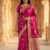 Banarasi viscose silk saree in magenta colour with meenakari work