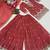 Red embroidered heavy crunchy silk sharara suit