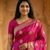 Banarasi viscose silk saree in magenta colour with meenakari work