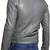 Men’s genuine lambskin leather biker jacket grey color slim fit moto style