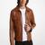Men’s genuine brown lambskin leather  jacket   slim fit motorcycle pocket style