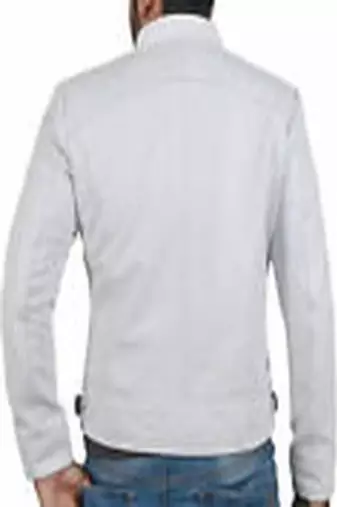 men's white lambskin leather biker jacket classic moto zip style top grade
