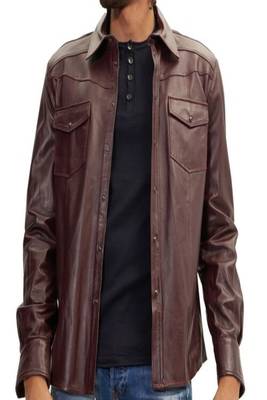 men's brown lambskin leather biker jacket classic moto zip style premium modern 1