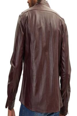 men's brown lambskin leather biker jacket classic moto zip style premium modern 2