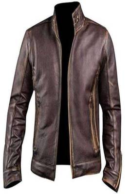 men's brown lambskin leather biker jacket classic moto zip style premium stylish 1