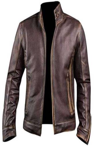 men's brown lambskin leather biker jacket classic moto zip style premium stylish