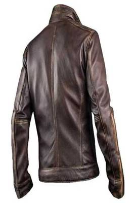 men's brown lambskin leather biker jacket classic moto zip style premium stylish 2