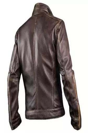 men's brown lambskin leather biker jacket classic moto zip style premium stylish