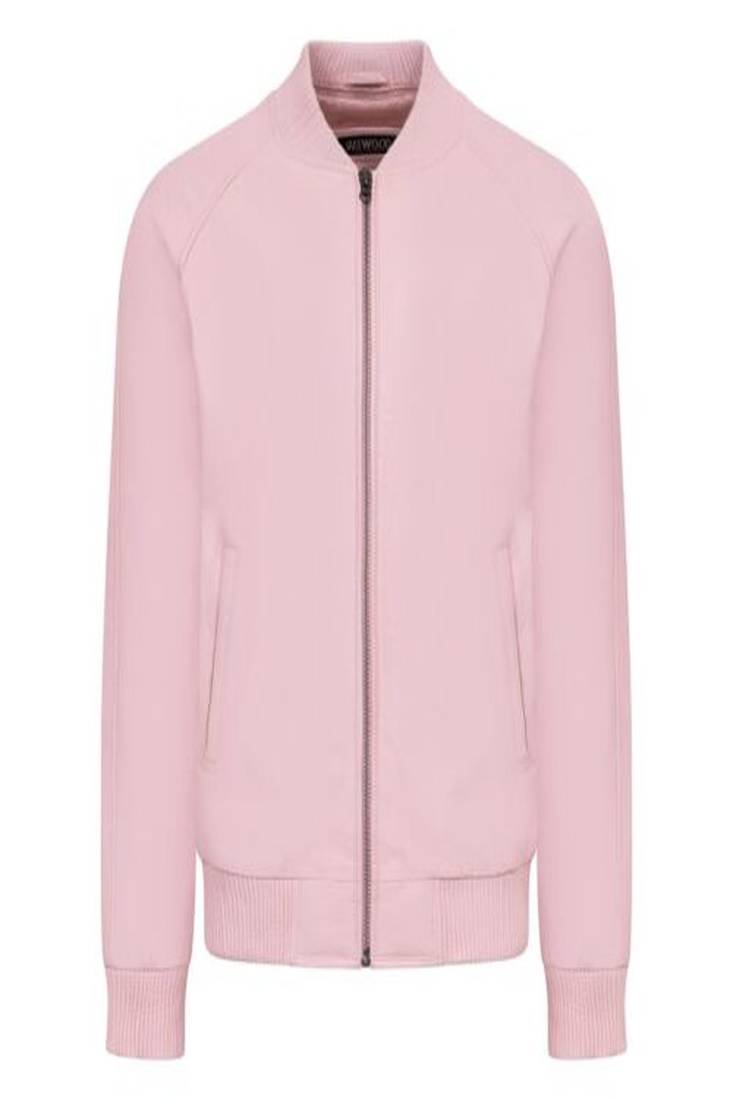 Men's pink lambskin bomber leather biker jacket  slim fit moto style zipper jacket