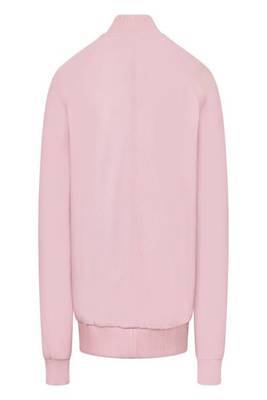 men's pink lambskin leather bomber jacket ribbed cuffs and waist premium 2