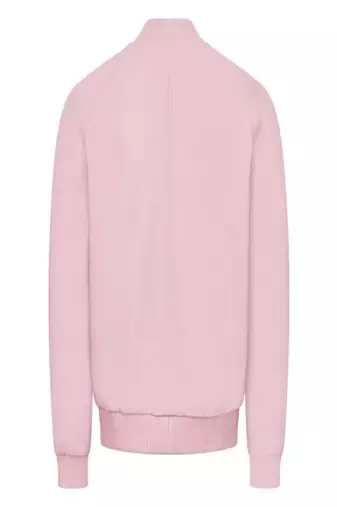 men's pink lambskin leather bomber jacket ribbed cuffs and waist premium