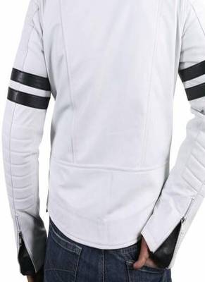 men's white lambskin leather biker jacket premium quilted design modern 2