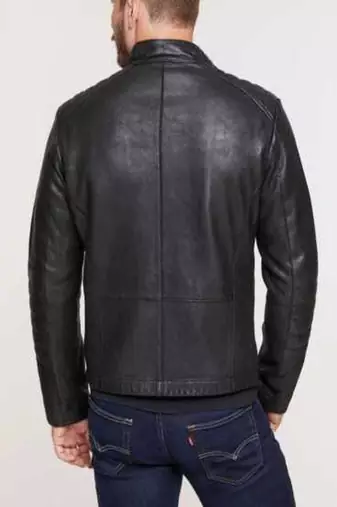 men's black lambskin leather biker jacket premium quilted design versatile