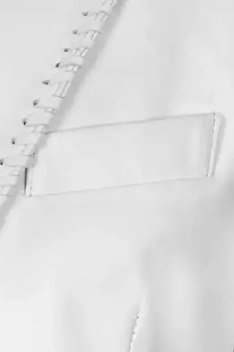 men's white lambskin leather blazer jacket classic zip up style