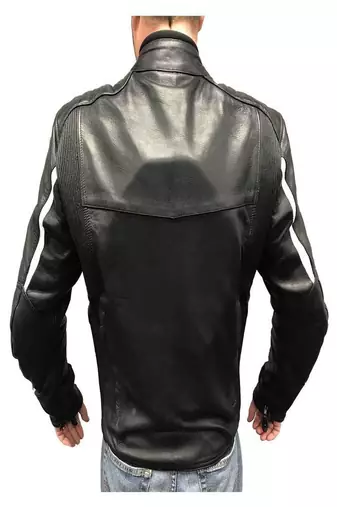men's white lambskin leather biker jacket classic zip up style premium