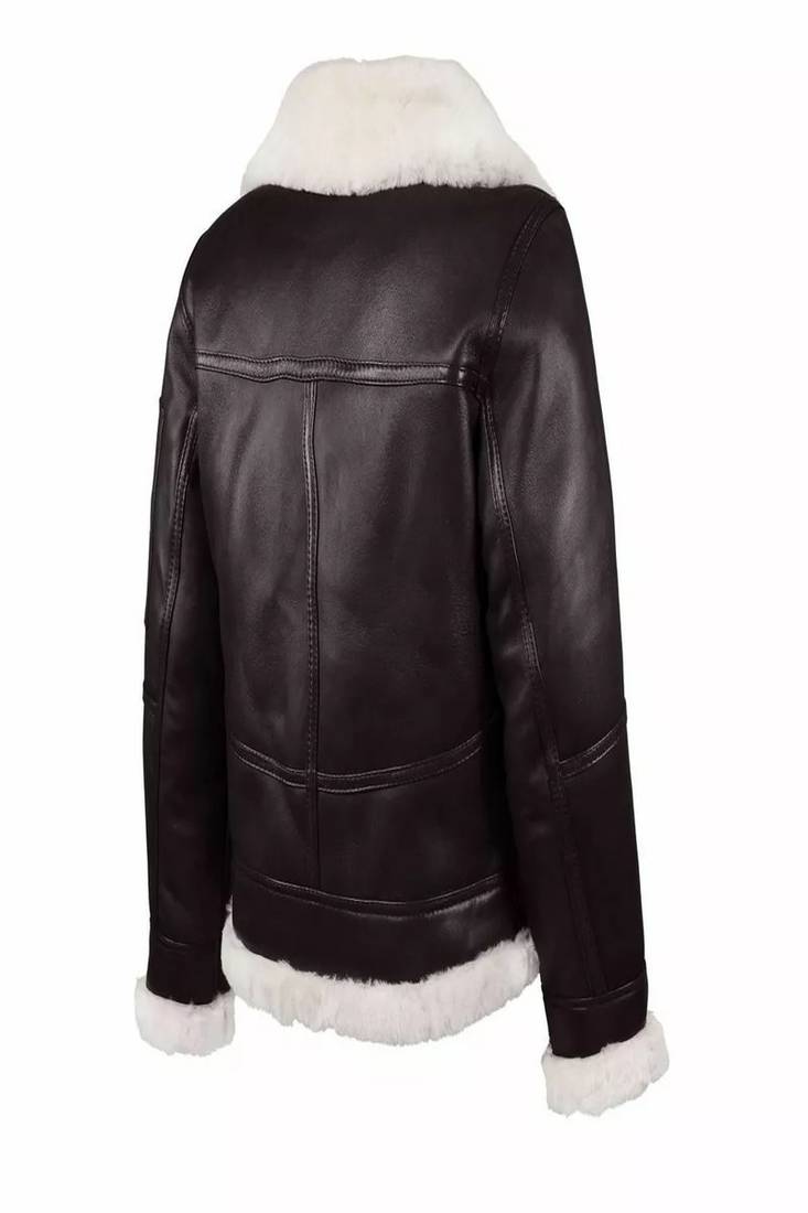 Black genuine lambskin leather white feather jacket slim fit zipper jacket