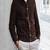 Men’s brown suede leather jacket –slim fit  genuine leather button style jacket