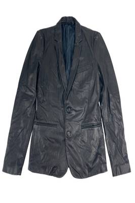 men's black lambskin leather blazer jacket classic zip up style premium 1