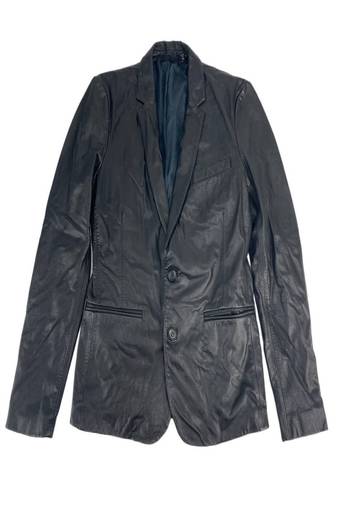 Men’s black genuine leather blazer slim fit classic formal jacket handmade premium lambskin coat