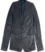 Men’s black genuine leather blazer slim fit classic formal jacket handmade premium lambskin coat