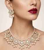 Exquisite kundan pearl Necklace :: set: gold-plated traditional jewelry for wedding