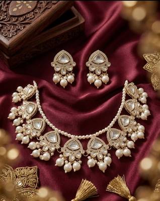 Stunning gold-plated temple jewelry set | traditional haram & jhumkas | bridal & festival wear 4