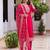 dark pink embroidered kurta set