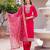dark pink embroidered kurta set