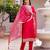 dark pink embroidered kurta set