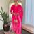pink bandhani printed kurta set