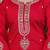 red embroidered kurta set